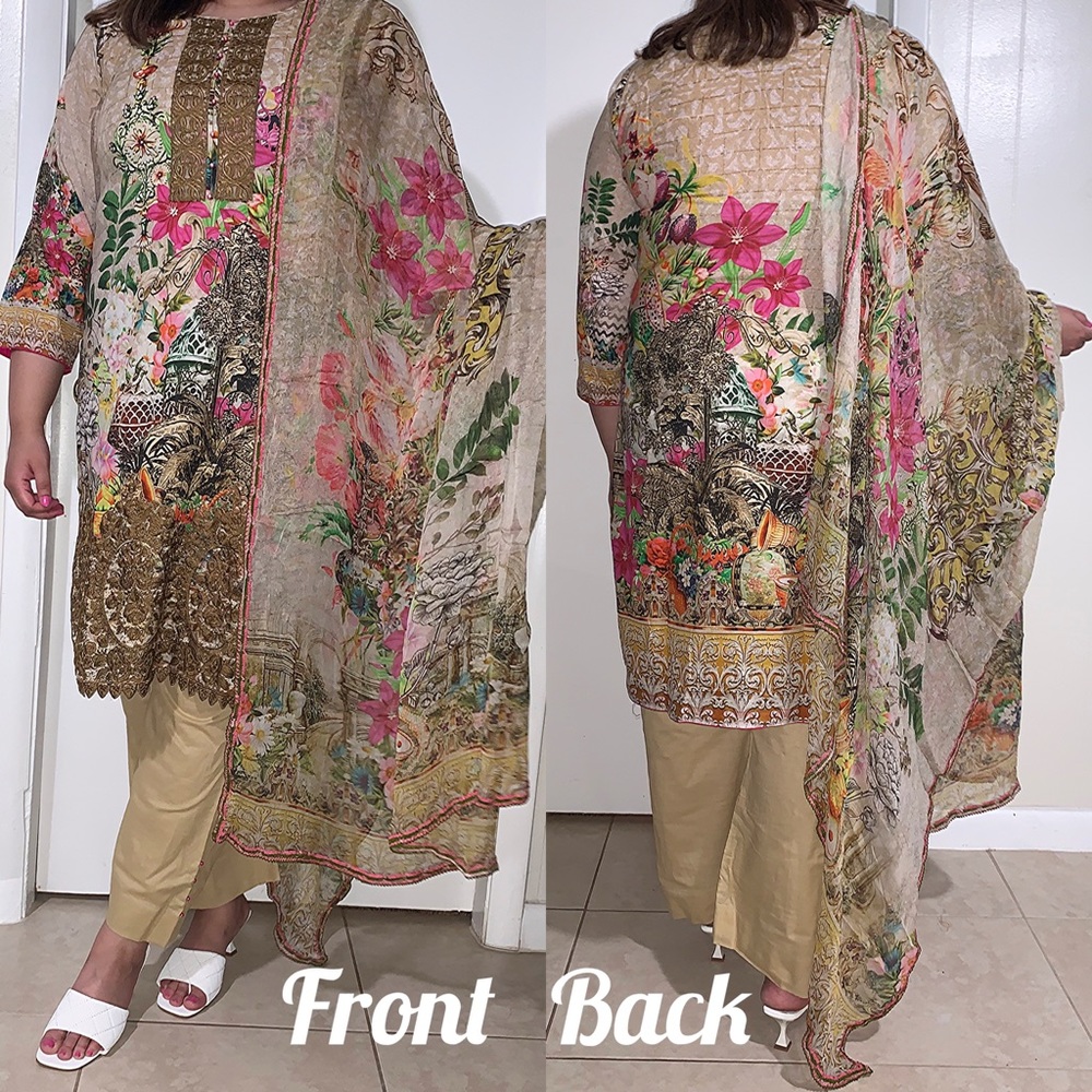 3 piece Lawn suit| Pakistani/Indian shalwar Kameez